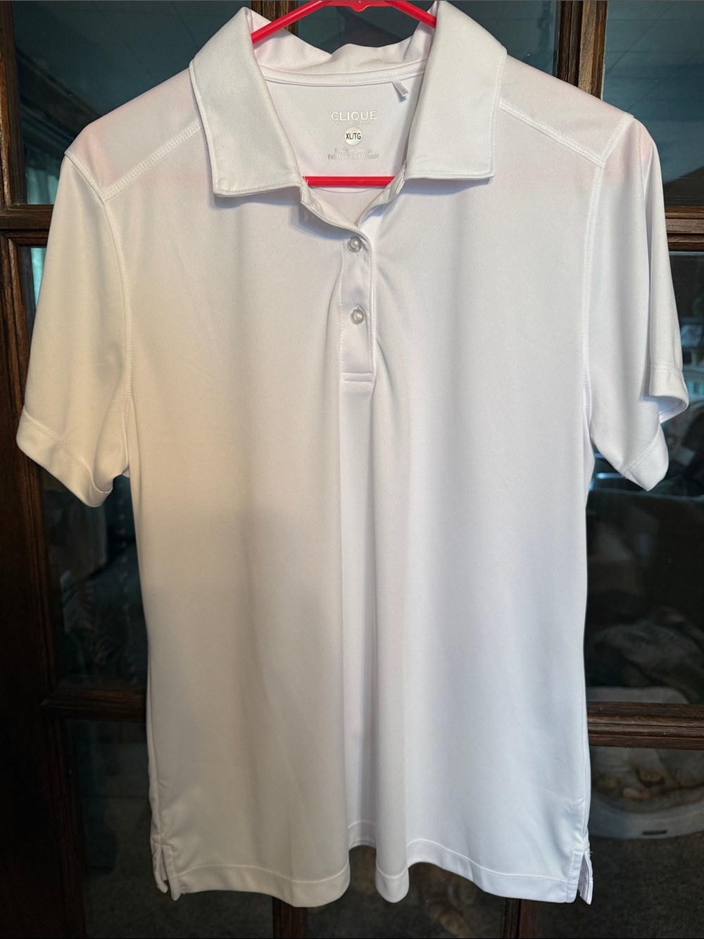 Clique‎ Womens White Performance Polo Shirt Short Sleeve Size XL Sporty Workwear